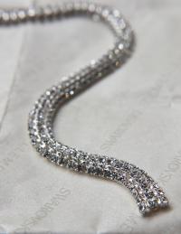 Swarovski Serpentine chain Rhinestone dome lace in Silver Plating 8mm thick for embellishments/Jewellery/couture jacket shoes embellishment