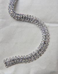 Swarovski Serpentine chain Rhinestone dome lace in Silver Plating 8mm thick for embellishments/Jewellery/couture jacket shoes embellishment