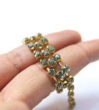 18ss Swarovski Rhinestone Chain in Black Diamond (215) 0.5/1/2/5 Meters Bridal Supplies, Jewelry, vintage findings, embroidery materials