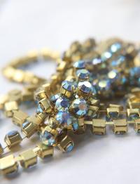 28ss Swarovski Rhinestone Chain in Aurore Boreale 7 COLORS (6mm) 0.5/1/2/5 Meters Brass Settings Bridal Supplies|Jewelry Making, wedding