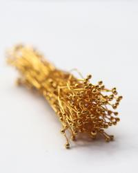 Handmade Silver/ Antique Gold two Ball Headpins 26/28/30 gauge - 2.75 inch long - 70mm 20/50/150 grams vintage supply, wire craft supply