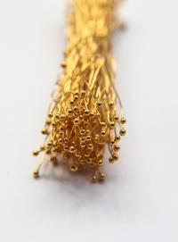 Handmade Silver/ Antique Gold two Ball Headpins 26/28/30 gauge - 2.75 inch long - 70mm 20/50/150 grams vintage supply, wire craft supply