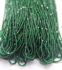 13/0 Charlotte Cut Beads Deep Green Transparent 5/10/20/50/250/500 grams glass beads, jewelry supply, vintage findings, craft supply, rare