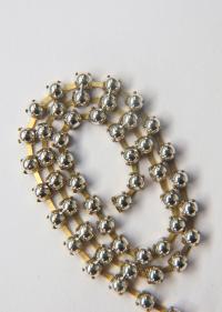 16 SS Silver Cabochon Chain Metallic Vintage Pressed (4mm) 1/2/5/15 Meters vintage findings, strass chains, craft supplies
