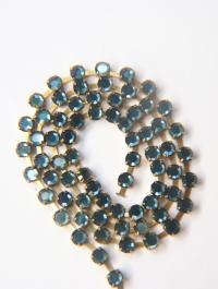 16ss Swarovski 2088 Chain in Flat Back Montana (4mm) 0.5/1/2/5 Meters Brass Settings Bridal Supplies, strass chains premium material