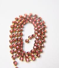 16ss Swarovski 2088 Chain in Flat Back Padparadscha (4mm) 0.5/1/2/5 Meters Brass Settings Bridal Supplies, strass chains premium material