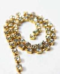 18ss Swarovski Rhinestone Chain in Crystal Silver Shade 0.5/1/2/5 Meters Bridal Supplies, Jewelry, vintage findings, embroidery materials