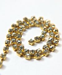 18ss Swarovski Rhinestone Chain in Crystal Silver Shade 0.5/1/2/5 Meters Bridal Supplies, Jewelry, vintage findings, embroidery materials
