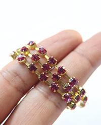 18ss Swarovski Rhinestone Chain in Fuchsia (4.2mm) 0.5/1/2/5 Meters Bridal Supplies, vintage findings, embroidery materials, strass chains