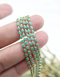 12 SS Swarovski Vintage Rhinestone Chain in Green Alabaster 3mm 0.5/1/2/5 Meters Wedding Bridal Supplies|Jewelry Making|Decoration, strass