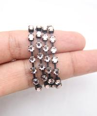 16ss Swarovski 2088 Chain in Flat Vintage Rose (4mm) 0.5/1/2/5 Meters Vintage Black Settings Bridal Supplies|Jewelry Making, embellishments