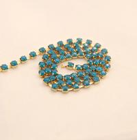 12 SS Rhinestone Chain Swarovski Caribbean Blue Opal 3mm 0.5/1/2/5 Meters strass chains, couture materials