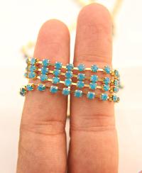 12 SS Rhinestone Chain Swarovski Caribbean Blue Opal 3mm 0.5/1/2/5 Meters strass chains, couture materials