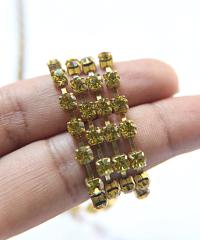 18ss Swarovski Rhinestone Chain in Lime (4.2mm) 0.5/1/2/5 Meters Bridal Supplies, Jewelry, vintage findings, embroidery materials