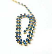 18ss Swarovski Rhinestone Chain in Capri Blue (4.2mm) 0.5/1/2/5 Meters Bridal Supplies, Jewelry, vintage findings, embroidery materials