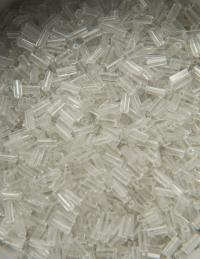 True Cuts Size 2 (2x4mm) Bugle Beads 5/10/20/50/250/500 Grams Crystal 00050 Preciosa Ornella loose tube beads, embroidery materials