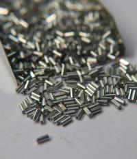 True Cuts Size 2 (2x4mm) Bugle Beads 5/10/20/50/250/500 Grams Metallic Aluminum Silver Preciosa Ornella loose tube beads embroidery material