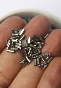 True Cuts Size 2 (2x4mm) Bugle Beads 5/10/20/50/250/500 Grams Metallic Gunmetal Preciosa Ornella loose tube beads, embroidery materials