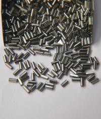 True Cuts Size 2 (2x4mm) Bugle Beads 5/10/20/50/250/500 Grams Metallic Gunmetal Preciosa Ornella loose tube beads, embroidery materials