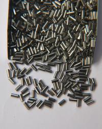 True Cuts Size 2 (2x4mm) Bugle Beads 5/10/20/50/250/500 Grams Metallic Gunmetal Preciosa Ornella loose tube beads, embroidery materials