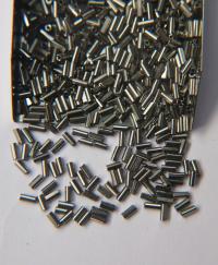 True Cuts Size 2 (2x4mm) Bugle Beads 5/10/20/50/250/500 Grams Metallic Gunmetal Preciosa Ornella loose tube beads, embroidery materials