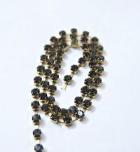 18ss Swarovski Rhinestone Chain in Mocca (4.2mm) 0.5/1/2/5 Meters Bridal Supplies, Jewelry Making, vintage findings, embroidery materials