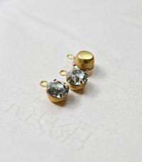 Swarovski 6mm Round setting drop one loop in Crystal Silver Shade 28ss 12/24/100/500 Pieces jewelry supplies in Brass/Vintage Black
