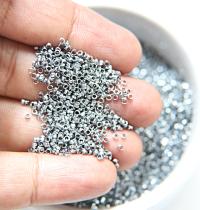 1.7mm Micro Light Steel Blue Metallic Plated Tube Beads 5/10/100/500 Grams High Quality Nail Art / Haute Couture Embroidery / doll making