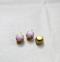 Swarovski 7mm Round setting drop one loop in Rose Alabaster 34ss (293) 6/12/24/100/300 Pieces jewelry supplies in Brass/Vintage Black