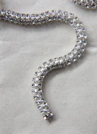 Swarovski Serpentine chain Round Rhinestone lace in Silver Plating 6mm thick for embellishments/Jewellery/couture inside (Hole 3mm) jacket