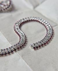 Swarovski Serpentine chain Rhinestone dome lace in Silver Plating 8mm thick for embellishments/Jewellery/couture jacket shoes embellishment