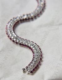 Swarovski Serpentine chain Rhinestone dome lace in Silver Plating 8mm thick for embellishments/Jewellery/couture jacket shoes embellishment