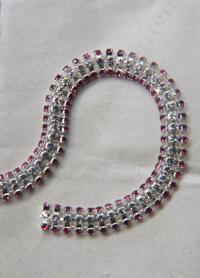 Swarovski Serpentine chain Rhinestone dome lace in Silver Plating 8mm thick for embellishments/Jewellery/couture jacket shoes embellishment
