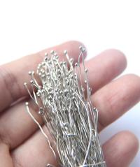 Handmade Silver/ Antique Gold two Ball Headpins 26/28/30 gauge - 2.75 inch long - 70mm 20/50/150 grams vintage supply, wire craft supply