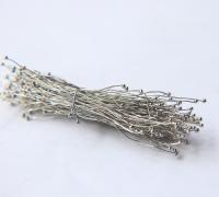Handmade Silver/ Antique Gold two Ball Headpins 26/28/30 gauge - 2.75 inch long - 70mm 20/50/150 grams vintage supply, wire craft supply