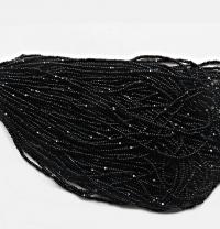 13/0 Charlotte Cut Beads Jet Black 5/10/20/50/250/500 Grams craft supplies, jewelry making, embroidery materials, vintage beads, rare supply