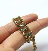 18ss Swarovski Rhinestone Chain in Black Diamond (215) 0.5/1/2/5 Meters Bridal Supplies, Jewelry, vintage findings, embroidery materials