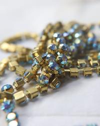 28ss Swarovski Rhinestone Chain in Aurore Boreale 7 COLORS (6mm) 0.5/1/2/5 Meters Brass Settings Bridal Supplies|Jewelry Making, wedding