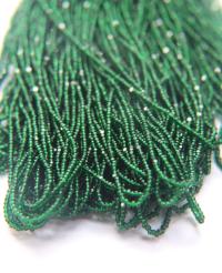 13/0 Charlotte Cut Beads Deep Green Transparent 5/10/20/50/250/500 grams glass beads, jewelry supply, vintage findings, craft supply, rare