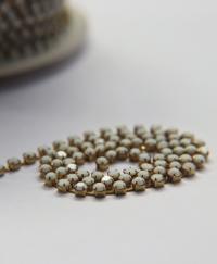 16 SS Rhinestone Chain Vintage Glass Pressed Chatons Chalk White Opaque (4mm) 1/2/5/15 Meters embroidery materials, craft vintage findings