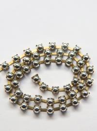 16 SS Silver Cabochon Chain Metallic Vintage Pressed (4mm) 1/2/5/15 Meters vintage findings, strass chains, craft supplies