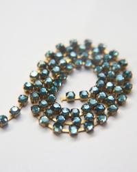 16ss Swarovski 2088 Chain in Flat Back Montana (4mm) 0.5/1/2/5 Meters Brass Settings Bridal Supplies, strass chains premium material