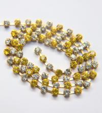 16 SS Rhinestone Chain Swarovski in Crystal & Light Topaz 4mm 0.5/1/2/5/15 Meters embroidery materials craft vintage findings premium supply