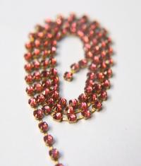 16ss Swarovski 2088 Chain in Flat Back Padparadscha (4mm) 0.5/1/2/5 Meters Brass Settings Bridal Supplies, strass chains premium material