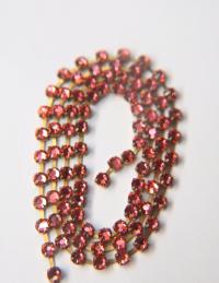 16ss Swarovski 2088 Chain in Flat Back Padparadscha (4mm) 0.5/1/2/5 Meters Brass Settings Bridal Supplies, strass chains premium material