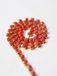 16 SS Rhinestone Chain Vintage Glass Pressed Chatons Coral Red Opaque (4mm) 1/2/5/15 Meters