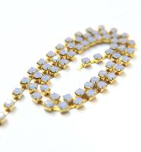 18ss Swarovski Rhinestone Chain in Sky Blue Opal (4.2mm) 0.5/1/2/5 Meters Bridal Supplies, Jewelry, vintage findings, embroidery materials