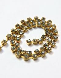18ss Swarovski Rhinestone Chain in Crystal Silver Shade 0.5/1/2/5 Meters Bridal Supplies, Jewelry, vintage findings, embroidery materials