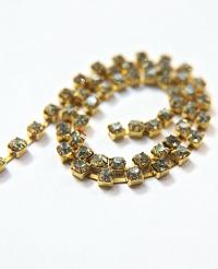 18ss Swarovski Rhinestone Chain in Crystal Silver Shade 0.5/1/2/5 Meters Bridal Supplies, Jewelry, vintage findings, embroidery materials