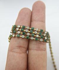 10 SS Rhinestone Chain Vintage Glass Pressed Chatons in opq Emerald and Crystal 2.8 mm 1/2/5/15 Meters vintage findings, strass chains